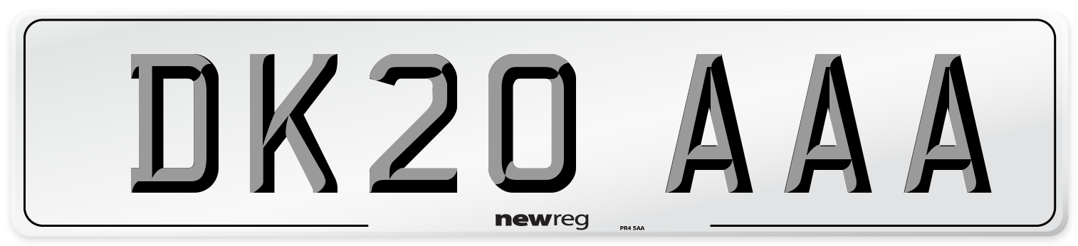 DK20 AAA Number Plate from New Reg